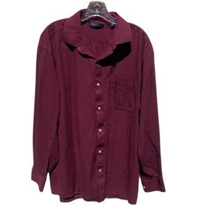 Tommy Hilfiger Deep Red Casual Button-Down Shirt Size XL. In Excellent Condition